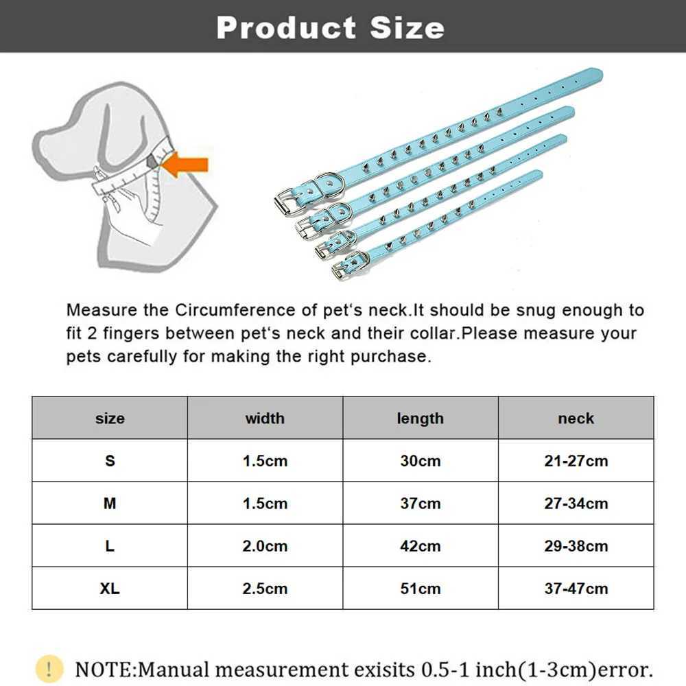 Spiked Dog Collar for Small Breed Dogs One Row Studded Leather Pet Collar Anti-Bite Neck Strap for Puppies Adjustable Cat Collar W250219