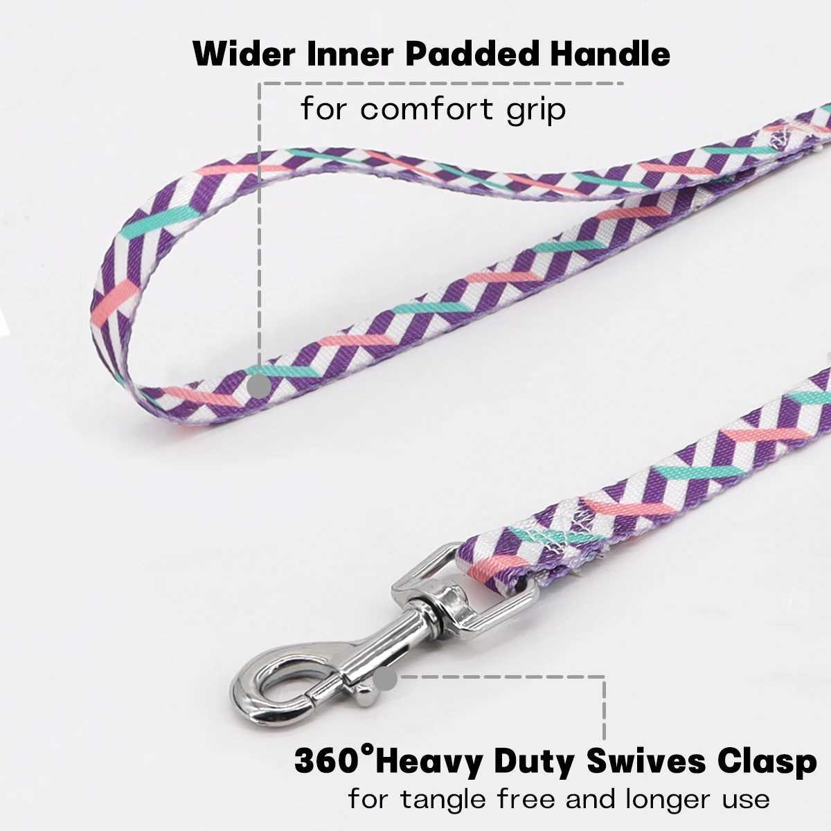 A pet leash cartoon print colorful braided leash outdoor dog walking ropeXJ250218
