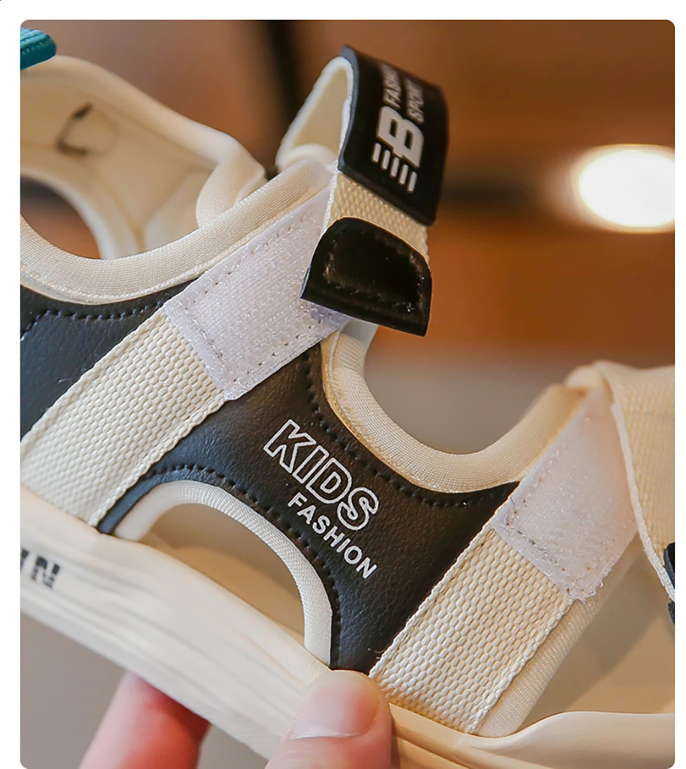 Summer Sandals For Boys PU Leather Fashion Beach Shoes For Teenager Kids Anti-slippery Trend Fashion Girls Sandals Shoes 250219