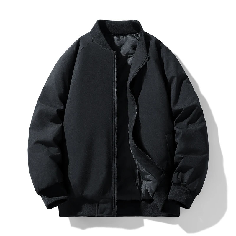 Baseball Jacket Mens 6XL7XL8XL Large Size Cotton Thickened Warm Autumn and Winter Plus Solid Color Casual 250218