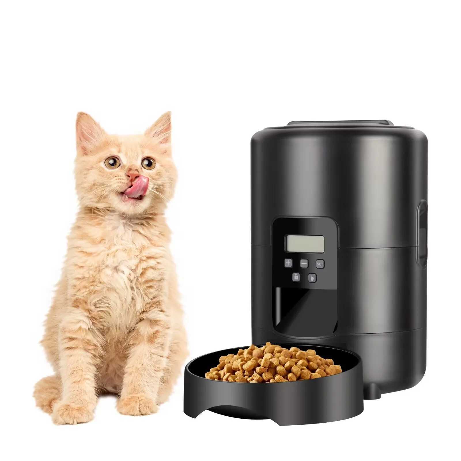 Dog Feeders 2L TuYa APP Automatic Pet Feeder Button Version Auto Cat Food Dispenser Smart Control Pet Feeder For Cats Dog Dry Food Bowl H250218
