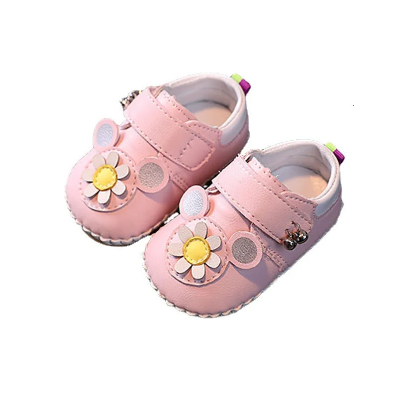 Baby Shoes Spring Soft Leather Anti Slip Casual Flats Baby Girls Dress Princess Shoes First Walkers Cute Flower Kids Shoes 250219