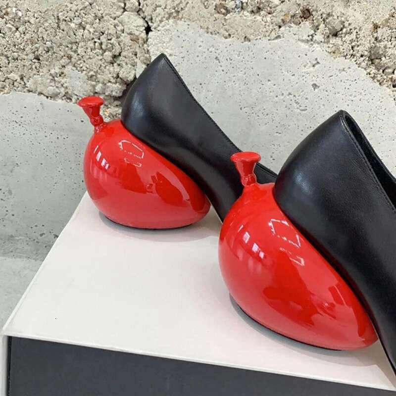 New balloon pointed toe slip on dress shoes strange heel casual women pumps