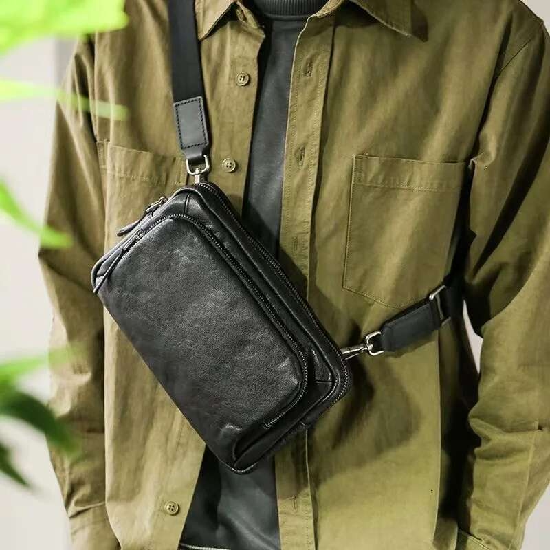 Wmnuo Brand Messenger Shoulder Man Genuine Cowhide Leather Crossbody Bag Male Mini Ipad Clutches Handbag Boys Qx769