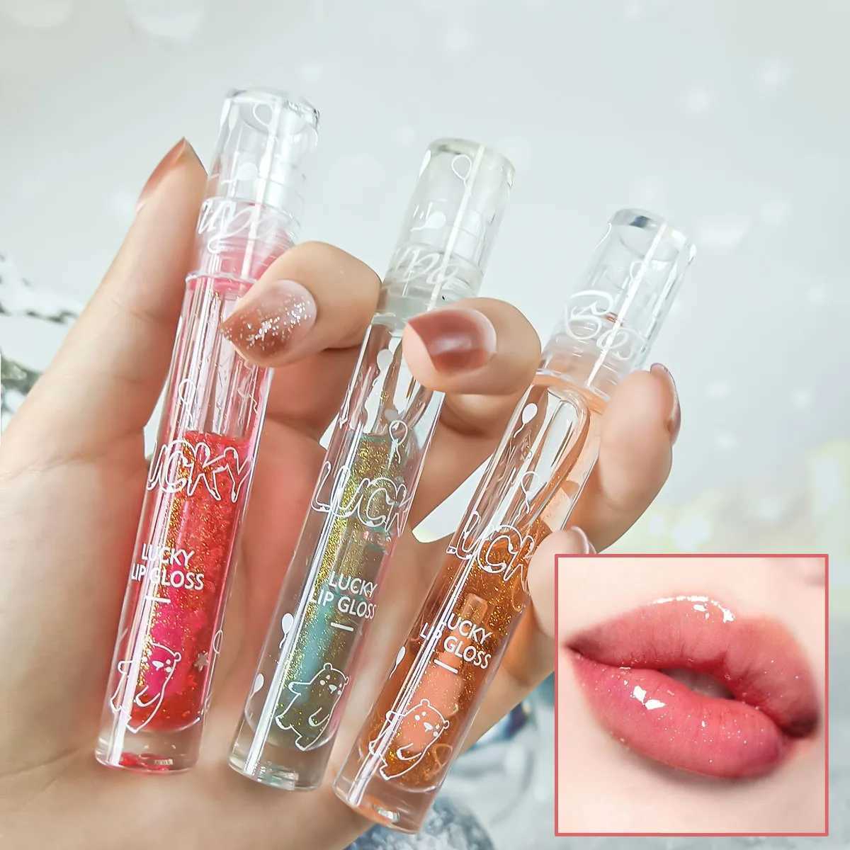 Strawberry Pink Beep Lip Gloss Lip Oil Translucent Lip Gloss lW250219
