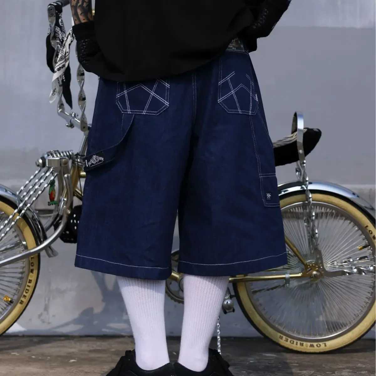 Men's Shorts Oversized Jorts Summer Jeans Shorts Mens Wide Leg Baggy Y2K Denim Shorts z250219