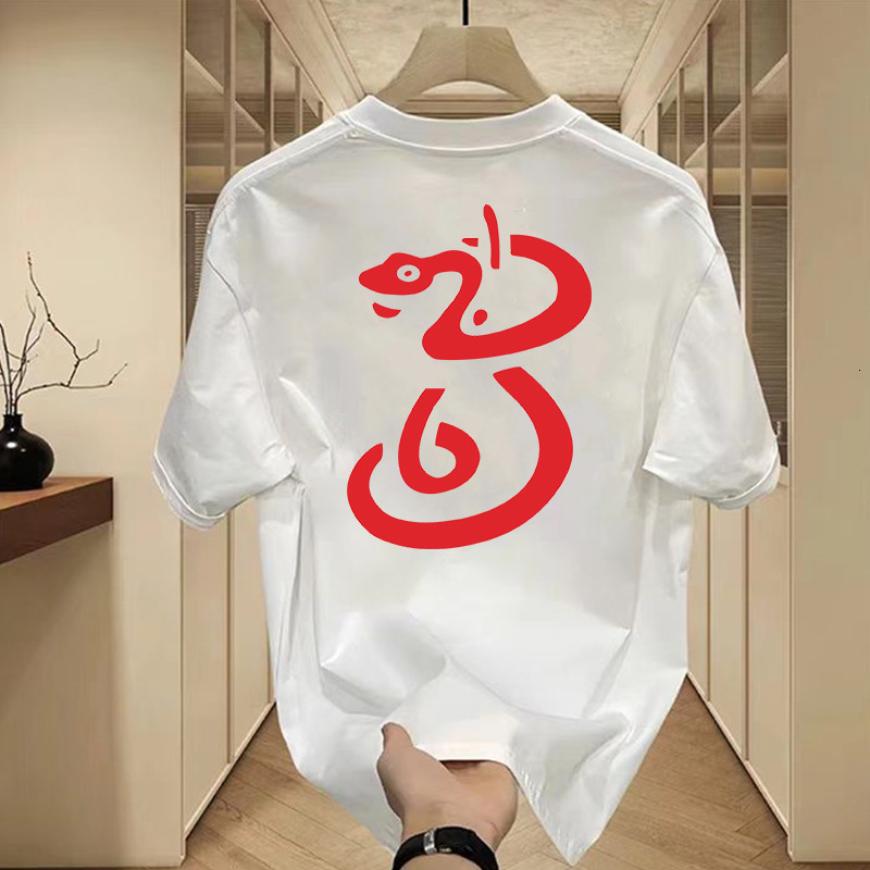 2025 New Personalized Printed Short Sleeved T-shirt For Men Designer T-shirt Hip-hop Retro Style Round Neck Solid Color Bottom Shirt Summer Casual Top