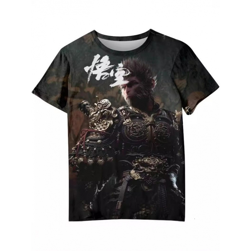 2025 Summer New Trendy Black Myth Wukong Men's Short Sleeve 3D Designer T-shirt Heat Sublimation Men's Casual Fashion Personalized Printed T