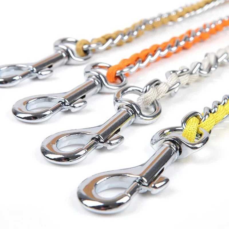 Anti bite breakage Pet dog chain Walking Dog Leash With Continuous Bite Resistance P-Chain P-Shaped rope Collar Pet Dog SupplieXJ250218