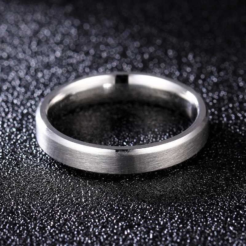 4-8mm Dull Polish Silver Color Titanium Ring For Men and Women Personalized Ring Customize EngravedXJ250219