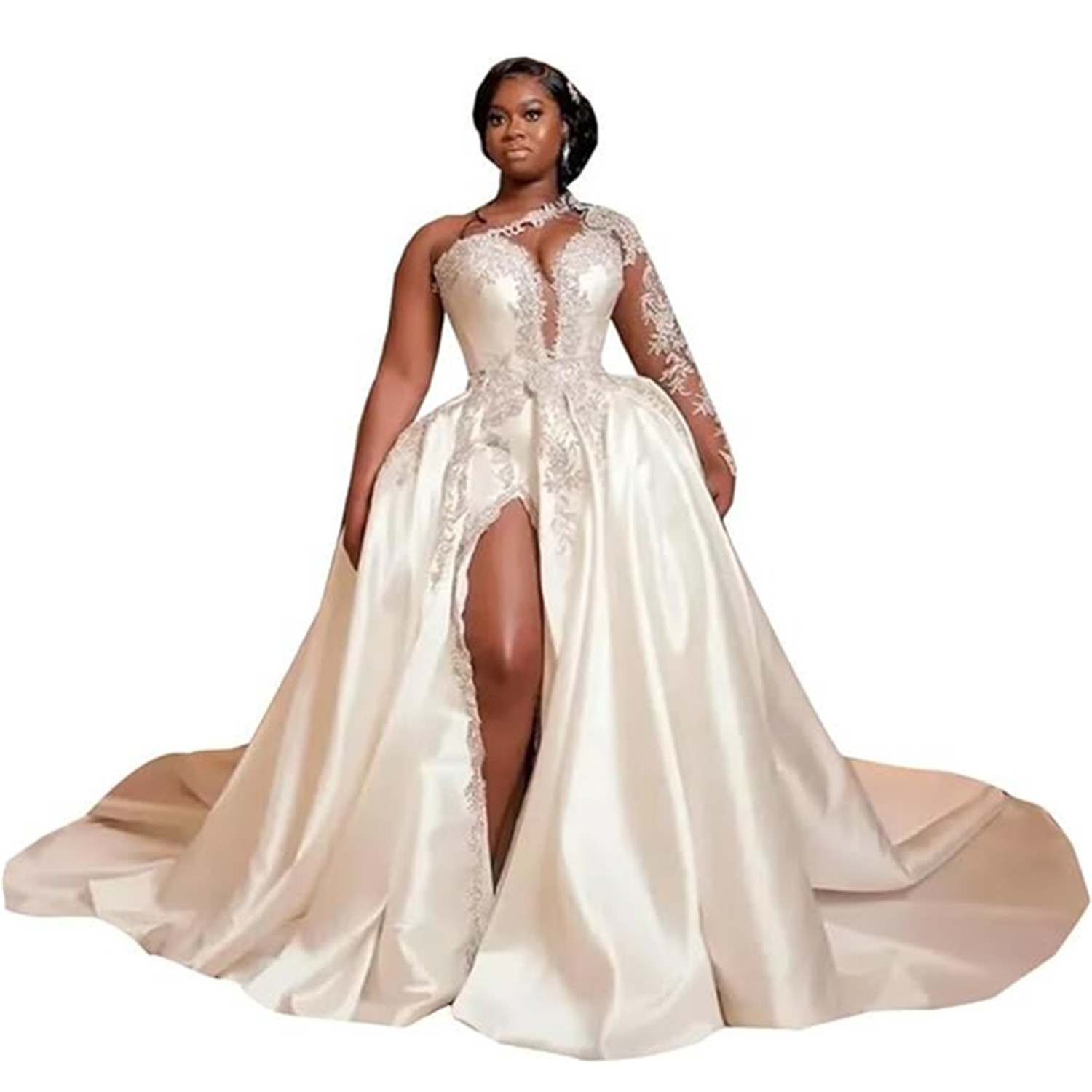 Boho Floral Wedding Dresses Off The Shoulder Lace Appliques Bridal Gowns Floor Length Backless Robes de Mariees Plus Size 01