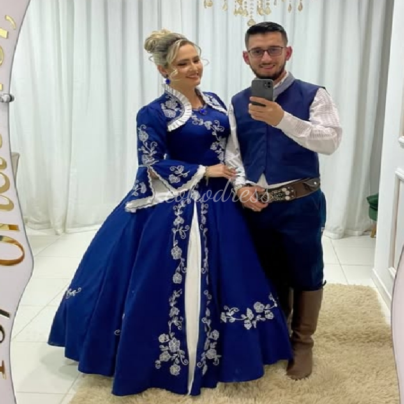 Stunning Navy Arabic Evening Dress With Jacket Elegant Moroccan Kosovo Algerian Caftan Prom Dress Embroidery Birthday Dress 2025 Inspired Arab Formal 