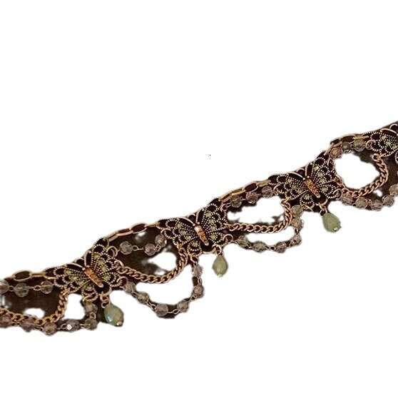 Heavy industry multi-layer tassel inlaid dia butterfly necklace for women, new Chinese style, niche, high-end texture, spicy girl, collarbone neck cha