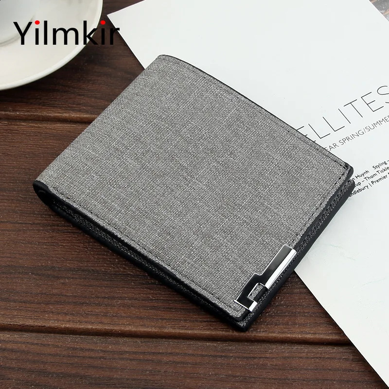 Mens Multifunctional Canvas Wallet Leisure Travel Lightweight Portable Short Style All Match Male Credit Card Holder Coin Purse 250218