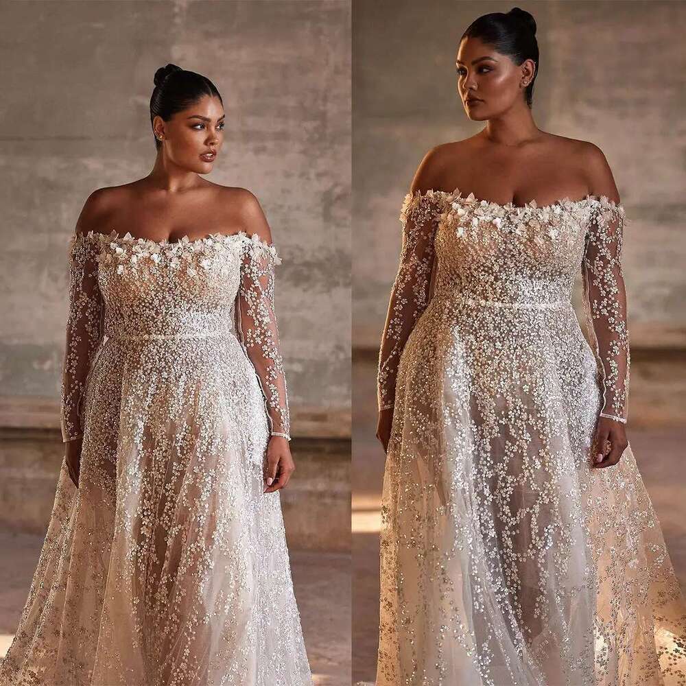 Gorgeous Wedding Dress A-e Off Shoulder Strapless Appliques Long Sleeve or-Length Bride Vestido De Noiva Customized