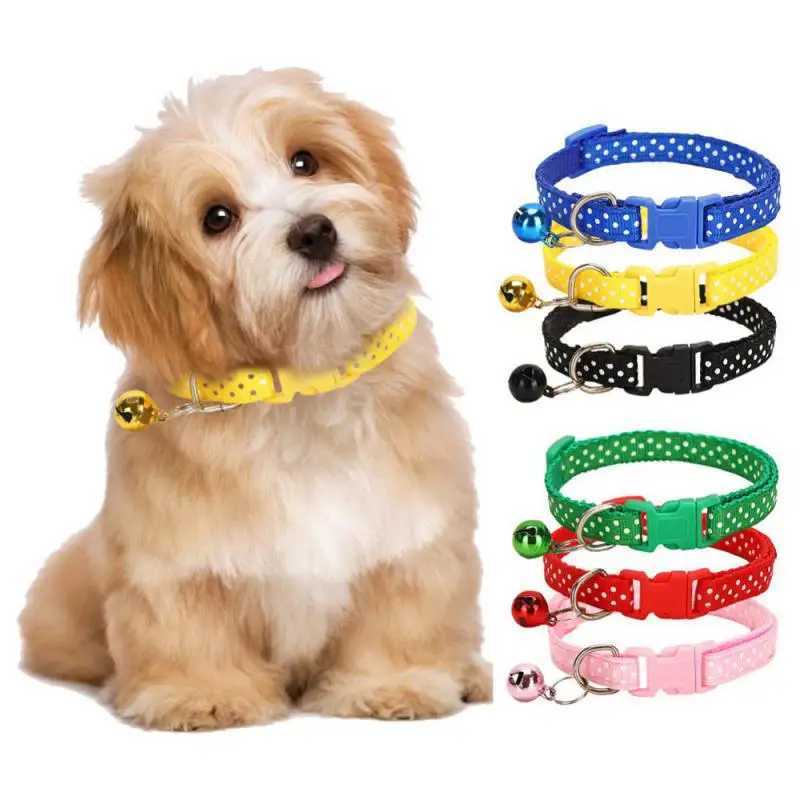 Cute Bell Collar For Cats Dog Collar Teddy Bomei Dog Cartoon Funny Wave Point Collars Pet Bell Collar Home Pet SuppliesXJ250218