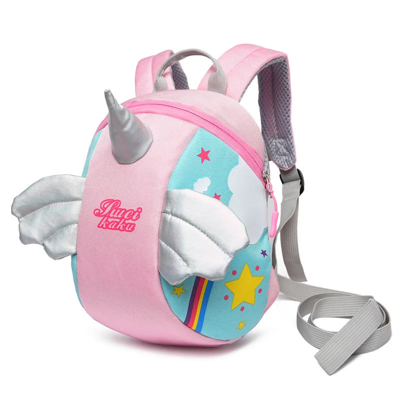 Toddler Harness Backpack LeashCartoon Angel Unicorn Baby Harness Backpack 1-5Year Boy Girl Babies with Anti Lost Bag Cute Wing 250219