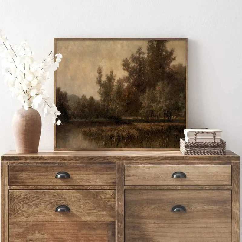 Vintage Tree Sketch Forest Poster Print Antique Landscape Canvas Painting Wall Art Picture for Living Ro He Decoration Y250218