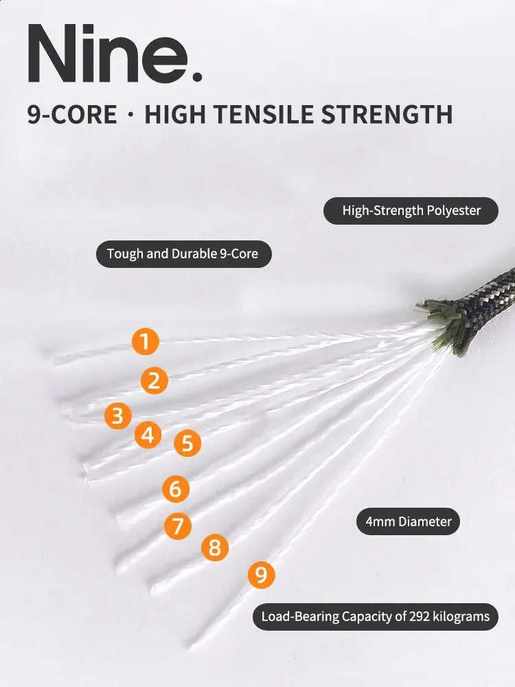 9 Cores 550 Paracord Cord 5 15 30 M Dia4mm For Outdoor Camping Survival Lanyard Parachute Rope Hiking Tent Accessories 250213