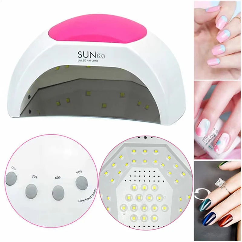 Sun2C UV Nail Lamp 48W Gel Polish Dryer Pedicure Light Manicure Lamp Nail Art Gel Dryer Machine Nail LED Lamp Not Black Handed 250214