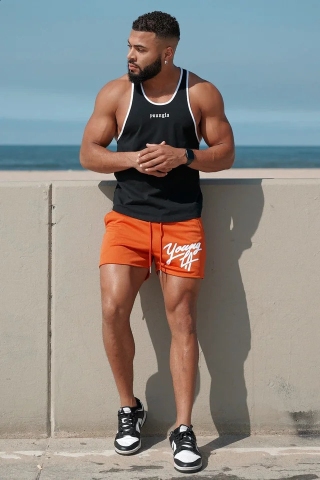 Gym Sports Fitness Mens Shorts American Style YA Clothing s Jogger Outdoor Running Basketball Training Beach Pants 250218