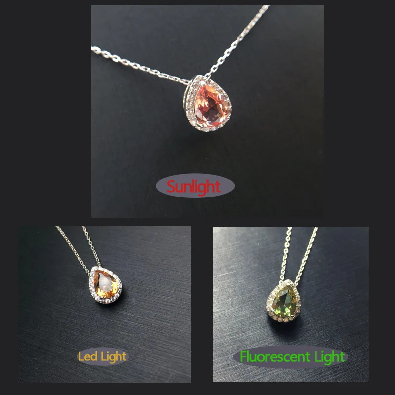 FFGems Zultanite Jewelry Sets 925 Sterling Silver Diaspore Stone Color Change For Women Lady Party Wedding Gift With Chain250214