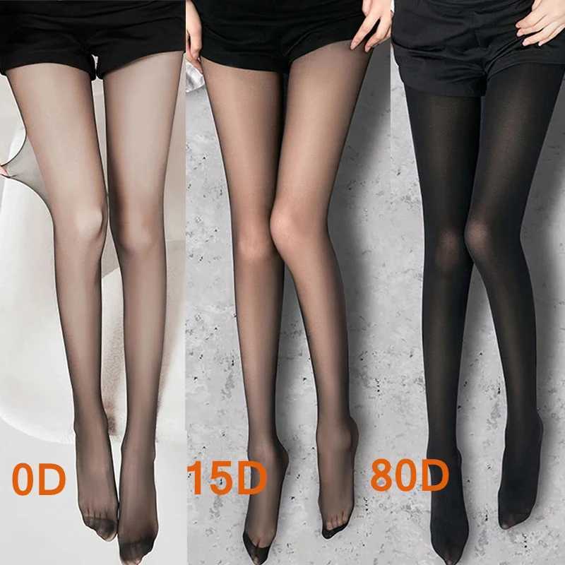 Thin Pantyhose Black Stockings Leggings Hosiery Slim Breathable See Silk Through Anti-hook Ultra Tights T250219
