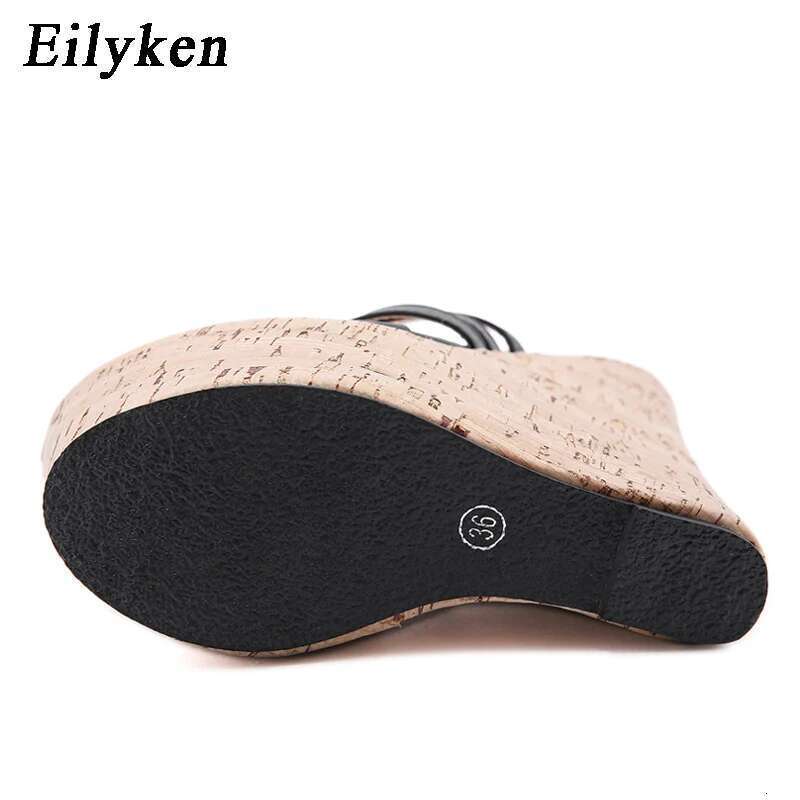 Sexy 18CM Wedges Narrow Band Pinch Slippers Women Sandals Fashion Super High Heels Platform Mules Ladies Shoes