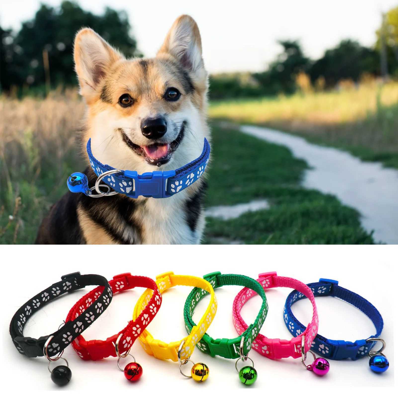 Adjustable Dog Necklace Pet Cat Collars Decorative Anti-lost Pet Rope Accessories Cat Vest With Bell Cat Pet Supplies 2021XJ250218