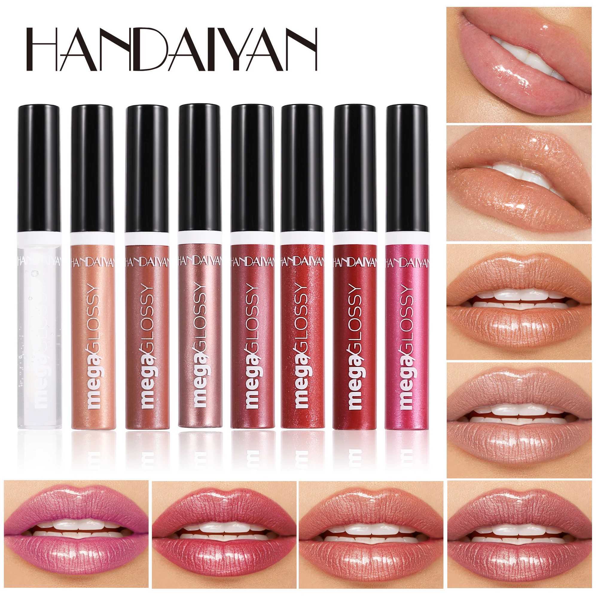 Handaiyan Lip Gloss Crystal Glitter Lip Glaze Tint Lipstick Liquid Waterproof Moisturize Shimmer Shiny Lipgloss MakeupW250219