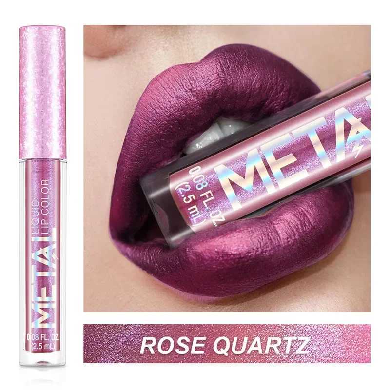 Metallic Glitter Liquid Lipstick Makeup Waterproof Metallic Lip Gloss Long-lasting Shimmer Metal Lip Glaze Tint CharmingW250219