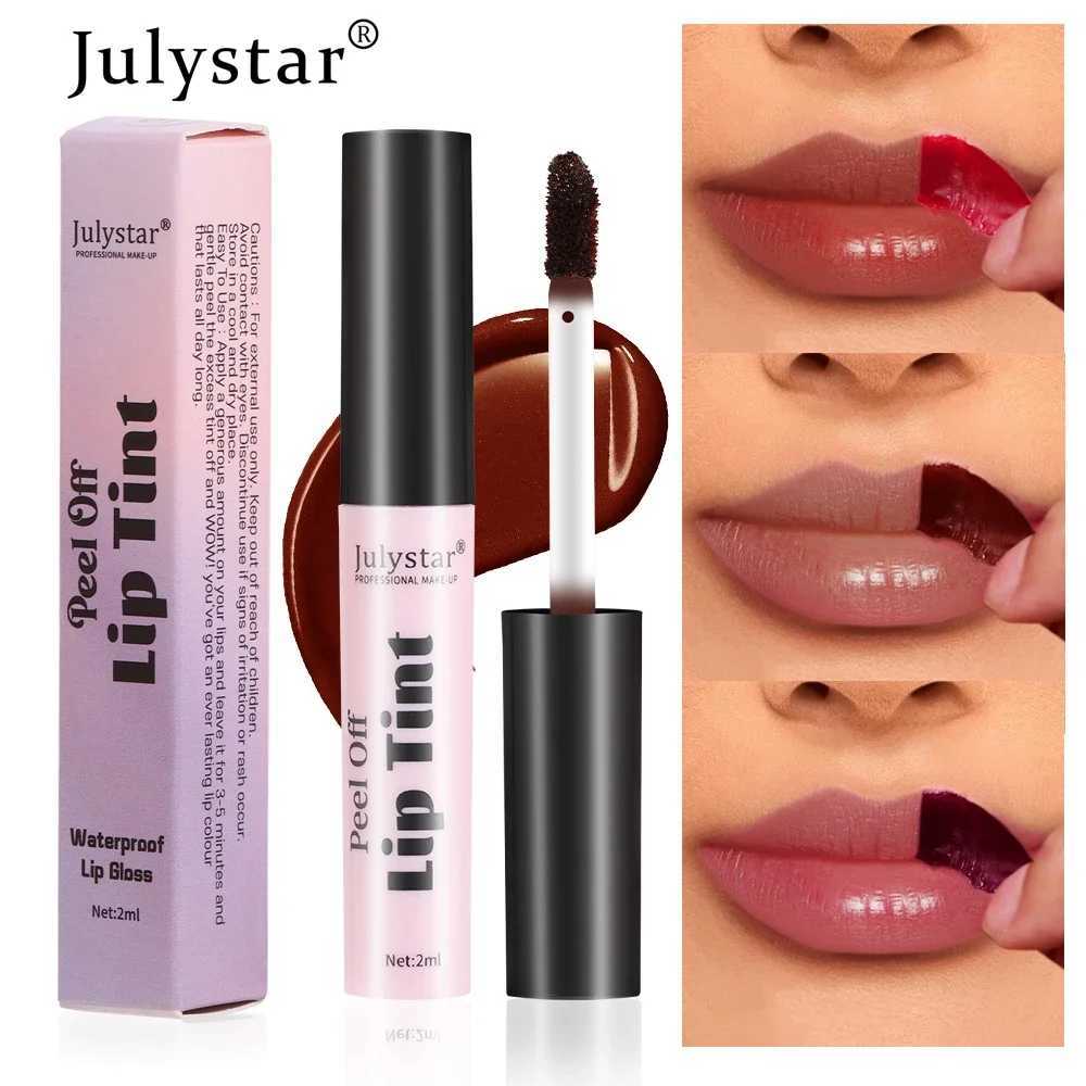 Julystar Peeling Liquid lipstick 6 Color Waterproof Lasting Matte lipstick Glossy Moisturizing lipstick Tear off Lipgloss CosmeticsW250219