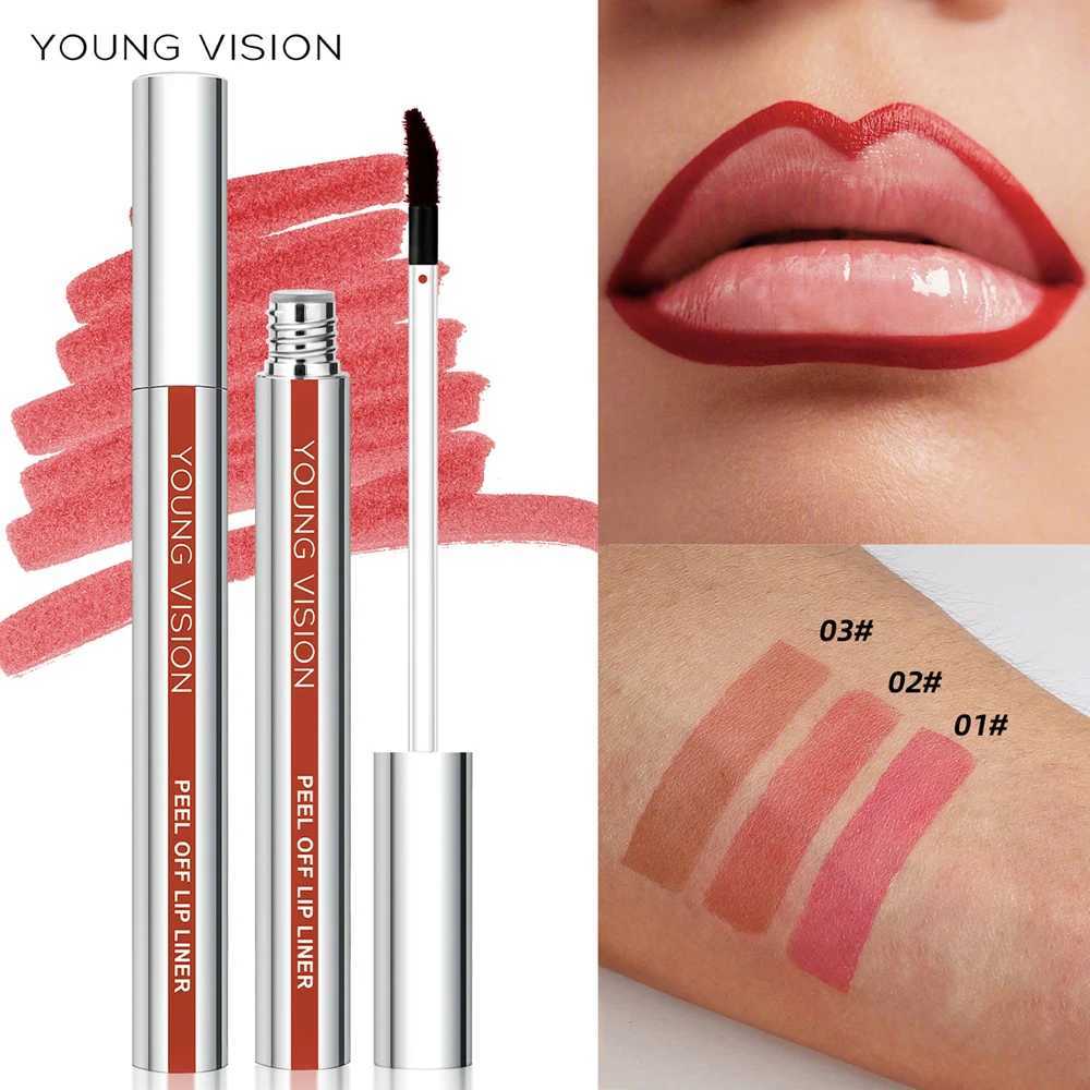 VISION Tear-Off Lip Liner Peel-Off Lip Liner Matte Smudge-Free Hook Loop Lip Pencil Makeup Pencil 3 colorW250219