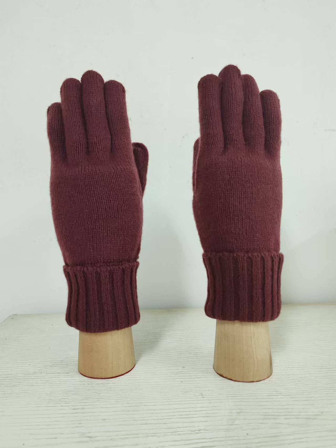 Men's Warm Wool Knitted Five Finger Gloves for Fall & Winter - Model XYS005
