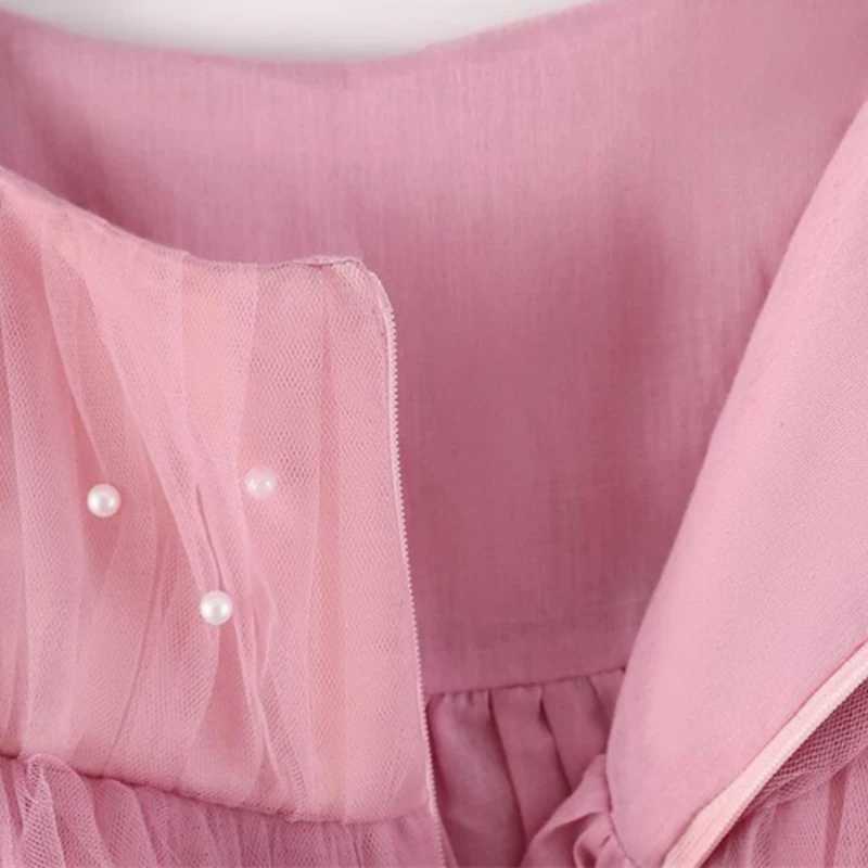 Baby girl dress 0-5Y new pearl princess dress baby baptism dress lace tutu net yarn girl birthday party dress girl dressT250219