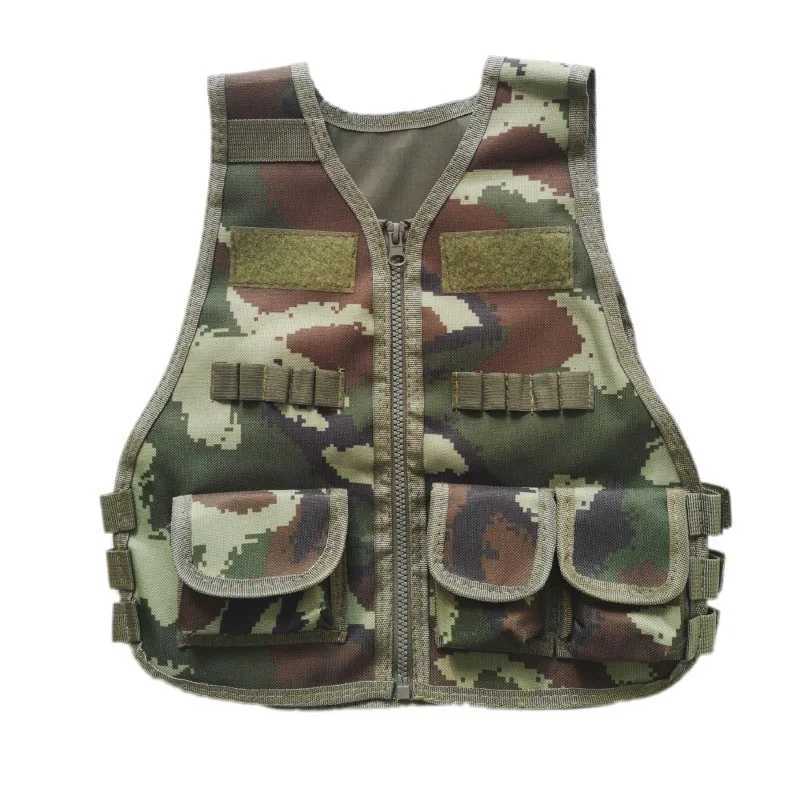 Children Combat Vest Kids Camouflage Multiple Pockets Hunting CS Shooting Jacket Hunting Tactical Waistcoat Training GearXJ250219