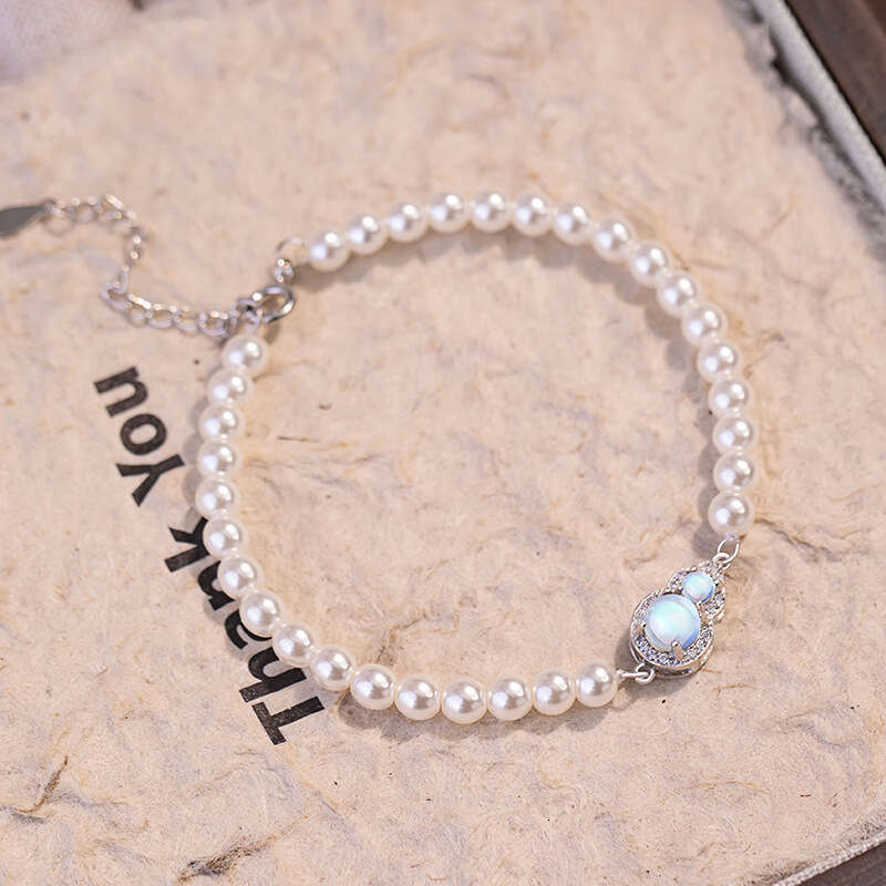 Gourd sterg sier for women, niche, light , high-end, Shijia pearl bracelet, ins style glass stone bracelet