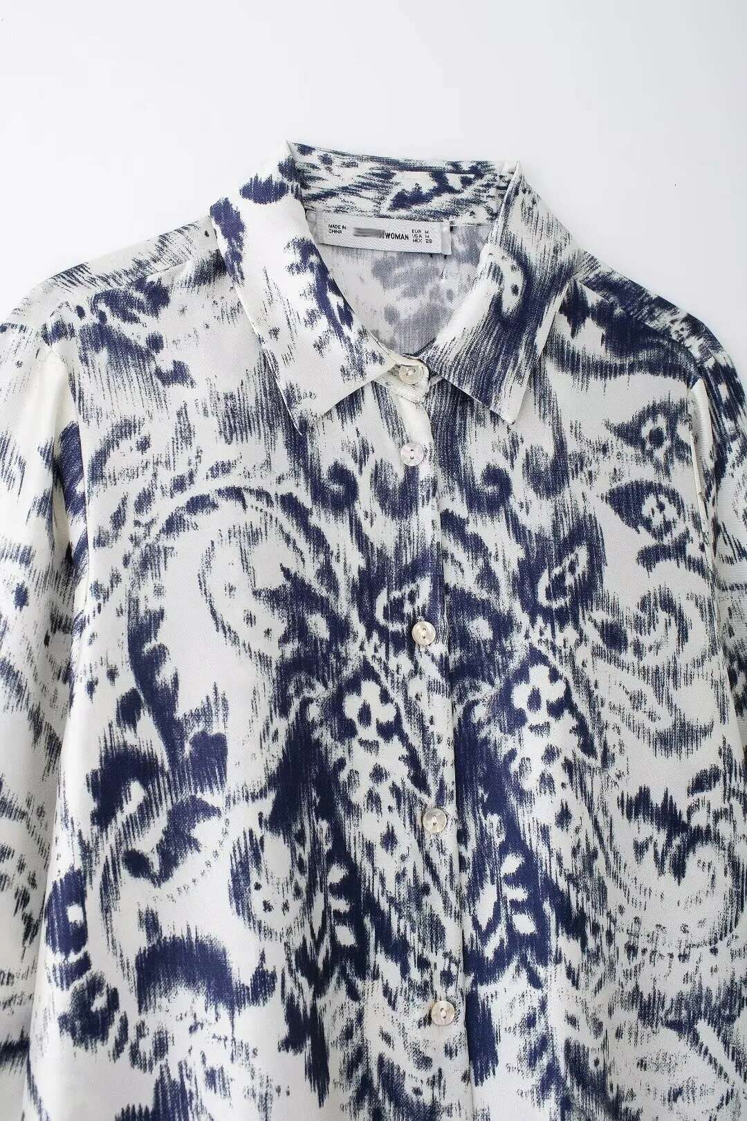 Women's Shirt Print Button Up For Summer Boho Casual Women Long Sleeve Shirts And Blouses Female