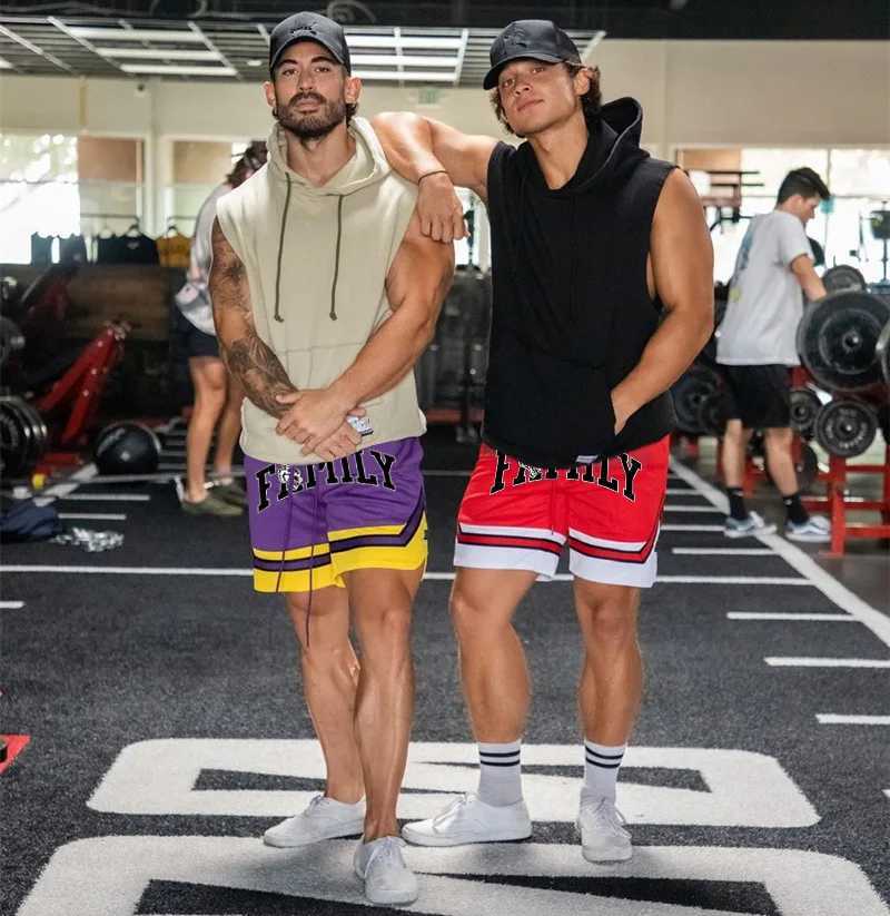 Men's Shorts Mens basketball game shorts family red summer gym sports training running leisure fast drying five point pants z250219