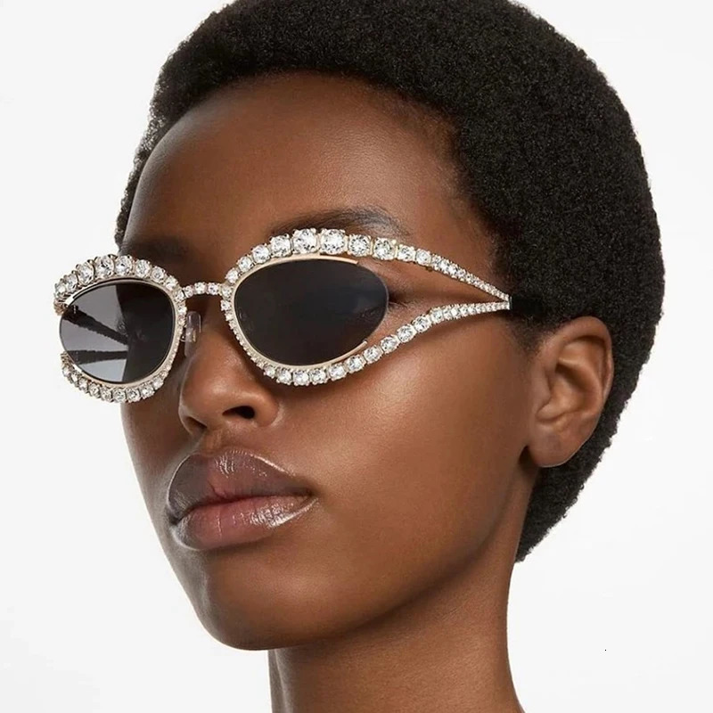 Fashion Vintage Y2K Diamond Sunglasses Women Cat Eye Sun Glasses Trending Sexy Ladies Shades UV400 250218