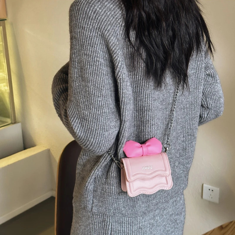 Kids Purses and Handbags Mini Crossbody Bag Cute Bow Little Girl Small Pouch Toddler Purse Hand Bag PU Children Bags 250219