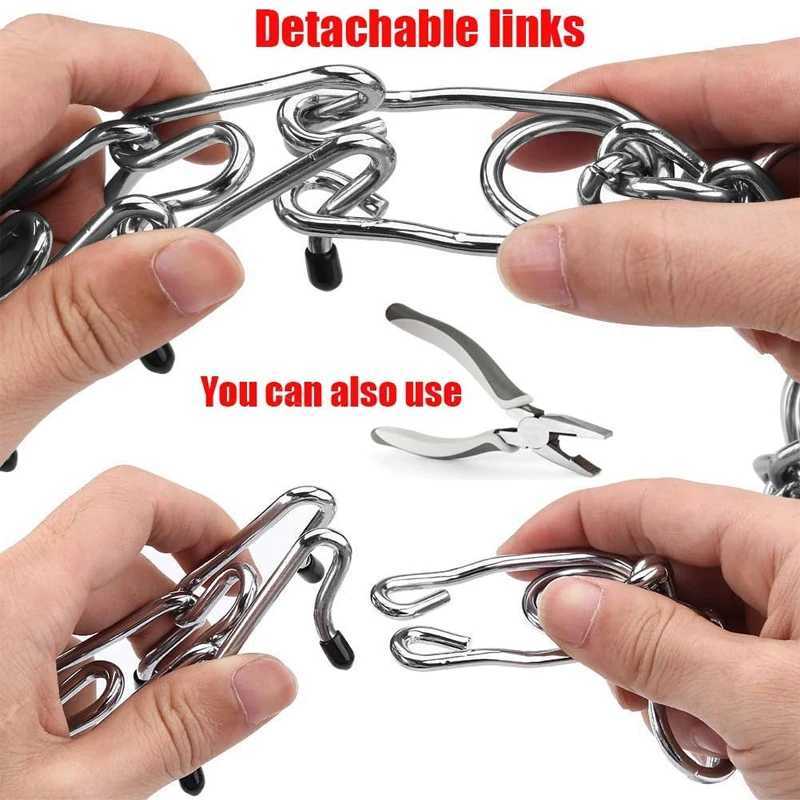 Large Dog Pet Training Stilating Dog Training Chain Pet Supplies Rubber Tips Safe Adjustable Detachable Prong Choke Collar W250219