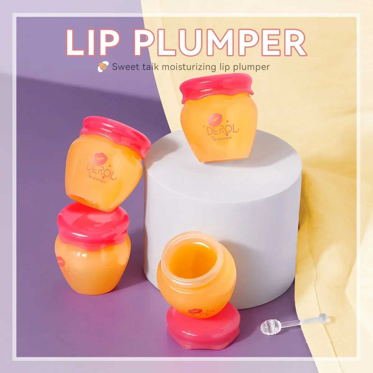 DEROL Ginger Extract Peppermint Lip Plumper Day Night Repair Moisturizing Long-lasting Lip Pack Lip Purple Special Effect MakeupW250219