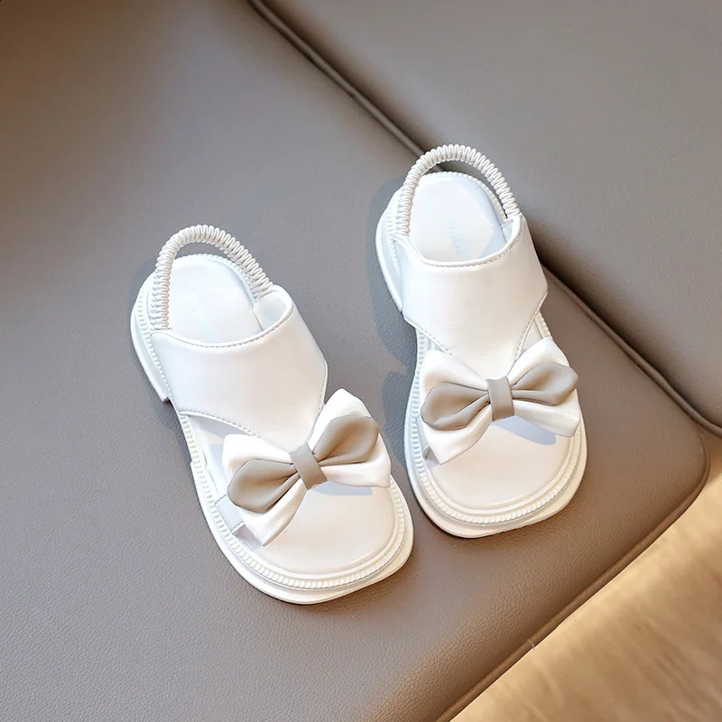 Summer Childrens Sweet Sandals for Girls Fashion Korean Style Soft Bottom Anti slip Unique Bow Cool Open Toe Beach Shoes 250219