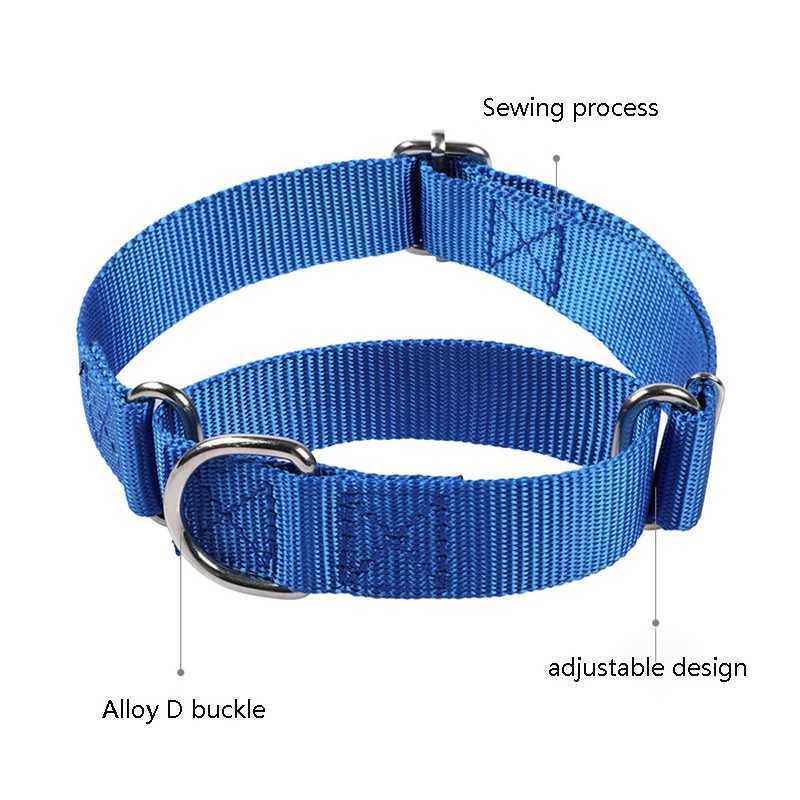 Dog Collar Adjustable Nylon Anti-Punch Pet Collar with Metal D Ring Strong Durable for Medium Large Dogs Training Dog Collar W250219