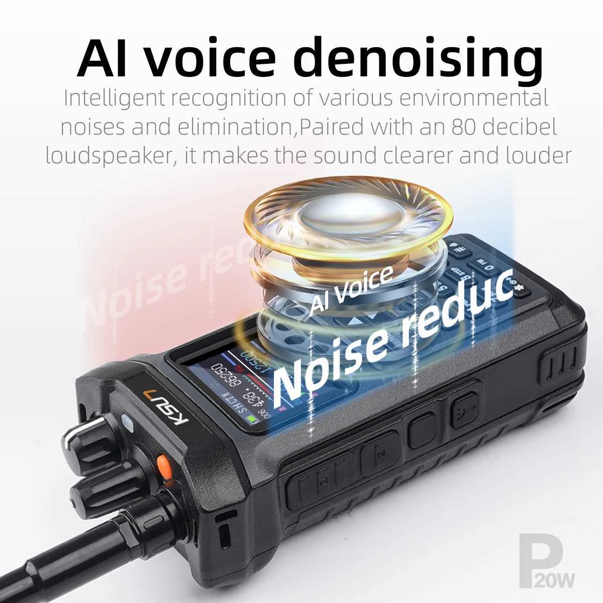 KSUT UV119D 20W High Power Long Range Walkie Talkie VHF UHF Dual Band Ham Radio Flashlight Reverse Charge Intercom Walkie TokieXJ250219