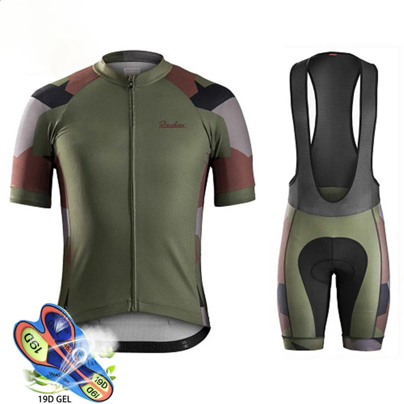 Raudax Summer Cycling Jersey Set Breathable MTB Bicycle Cycling Clothing Mountain Bike Wear Clothes Maillot Mens Cycling Clothing 250219