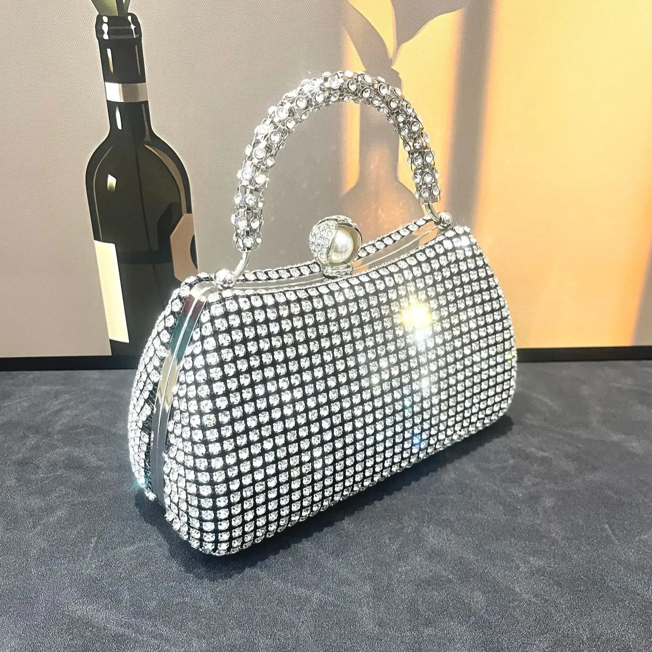 handmade Rhinestones Evening clutch Bag Purses and handbag y ner shiny Crystal Clutch purse bucket bag shoulder bags 250218