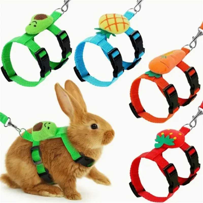 Rabbit Harness and Leash Set Adjustable for Small Animals Ferrets Piggies Hedgehogs Outdoor Walking Cute DecorationsXJ250218