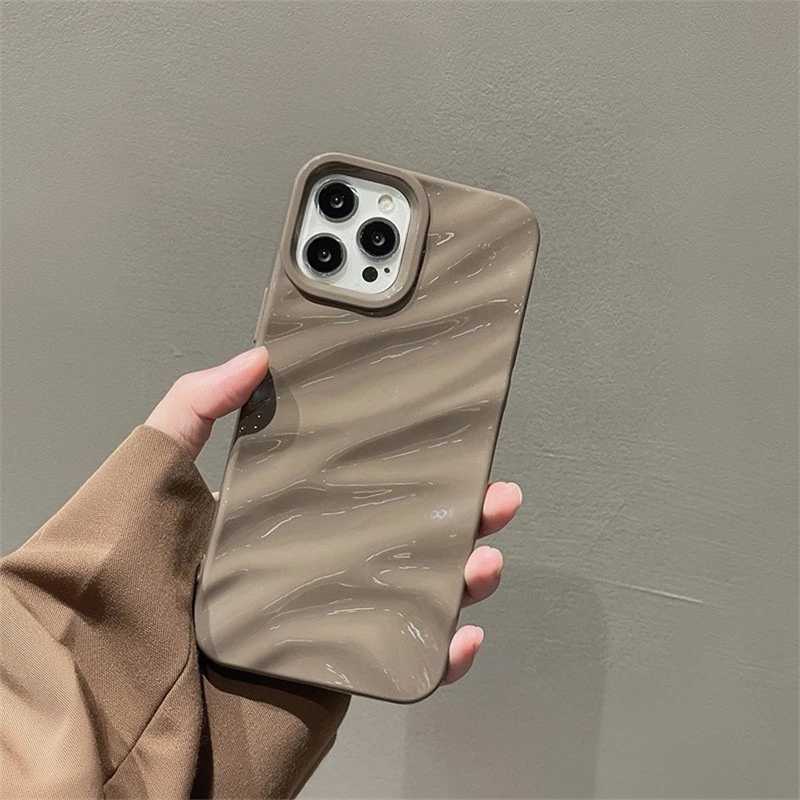 New Arrival Luxury 3D Glossy Wavy 15 14 Pro Max Phone Case For iPhone 11 12 13 14 15 Pro Max X Xr Xs 7 8 Plus Se 3 Shockproof Cover Gift O250219
